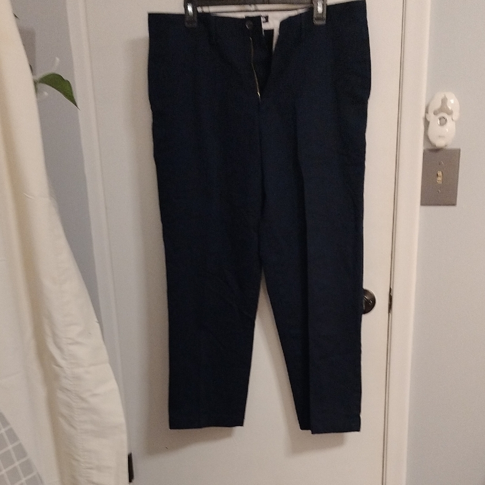 Lands' End Men's Deep Blue Dress Trousers, Comfort Waist